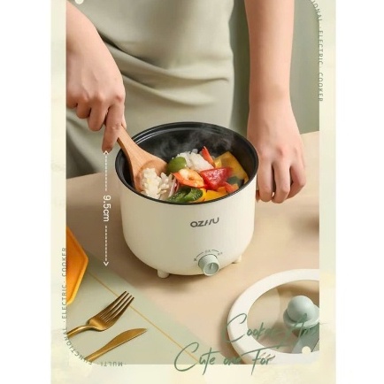 Nồi Lẩu OZHU Đa Năng, Nồi Hấp Mini 2 Nấc Nhiệt Kèm Giá Hấp Có Tay Cầm Tiện Dụng Dung Tích 1.8L(LOGKENT)