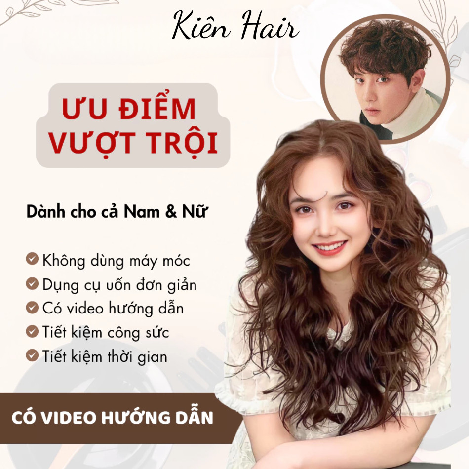 Thuốc uốn tóc tại nhà dành cho cả Nam và Nữ, có kèm dụng cụ và video hướng dẫn uốn | Trunghair