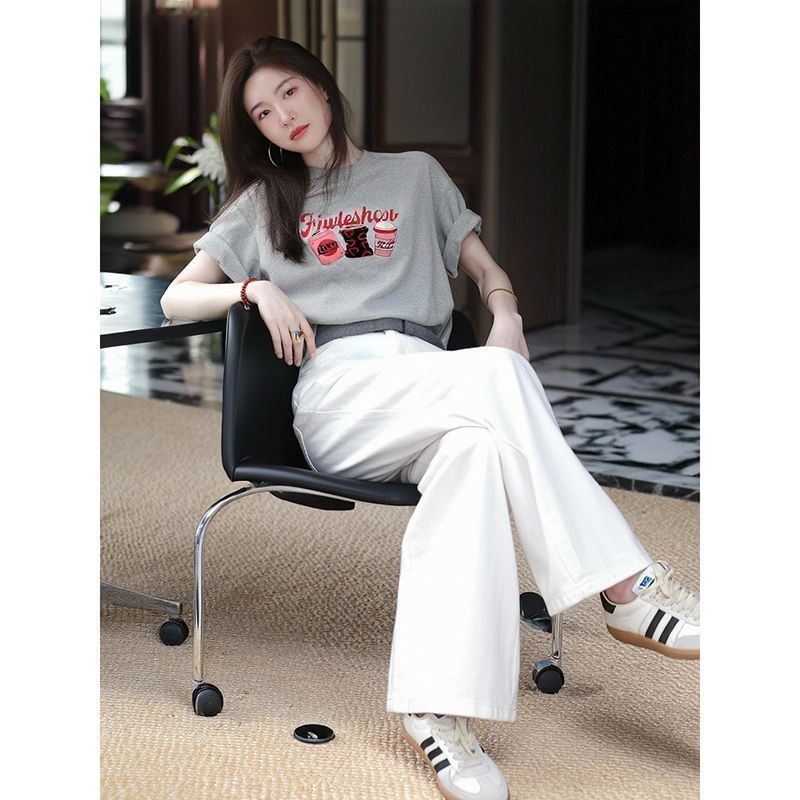 [Giảm giá 50%] Áo thun màu hồng Raspberry kiểu Pháp, tay ngắn, phù hợp mùa hè