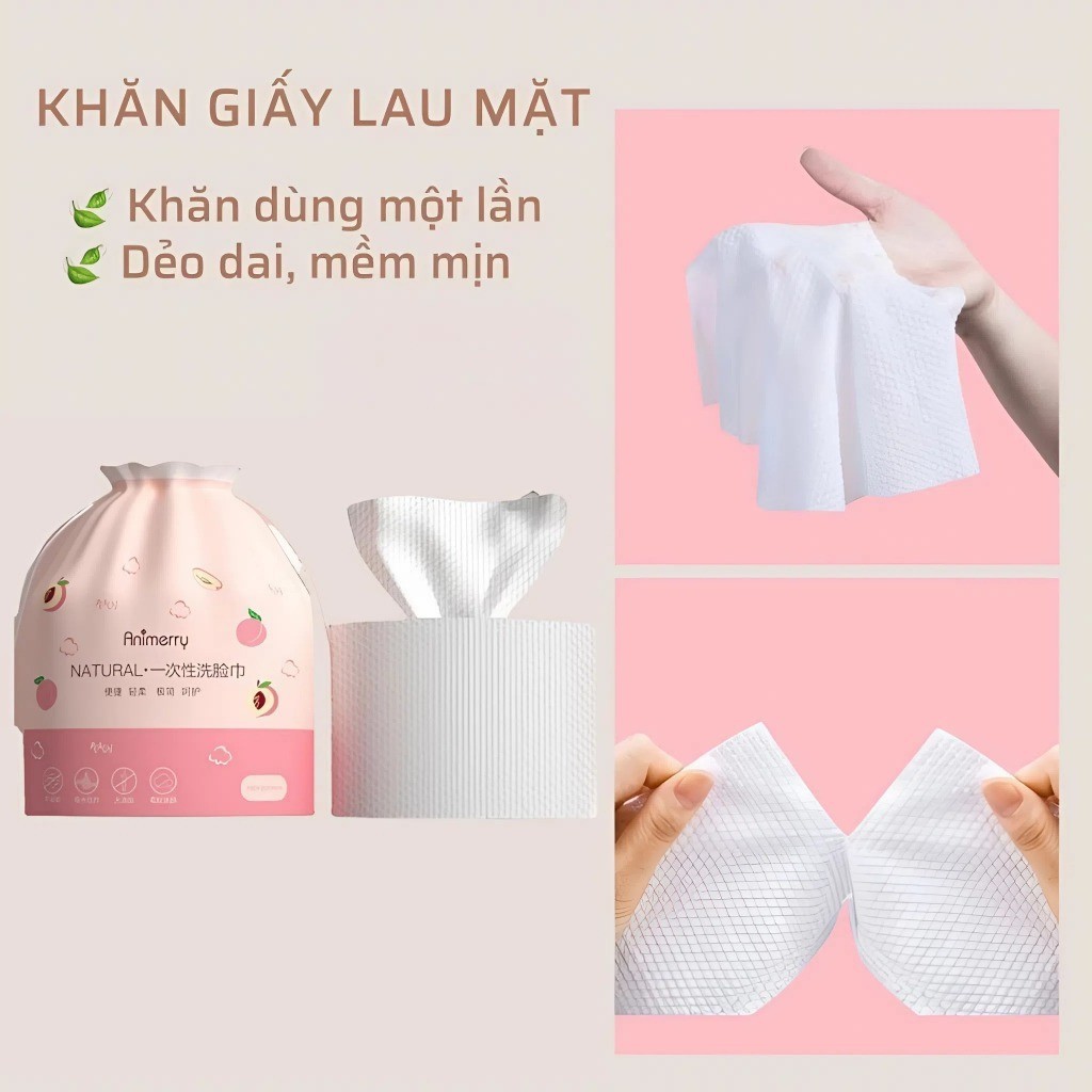 [Đơn 85k Nhận Quà] Khăn mặt khô cotton dùng 1 lần lau khô, lau ướt, khăn lau mặt dùng một lần