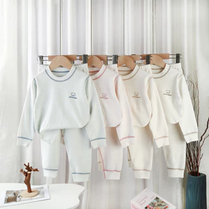 Bộ đồ lót Cotton màu trẻ em Thu đông Bộ kháng khuẩn không xương cỡ 73-170​ E71A