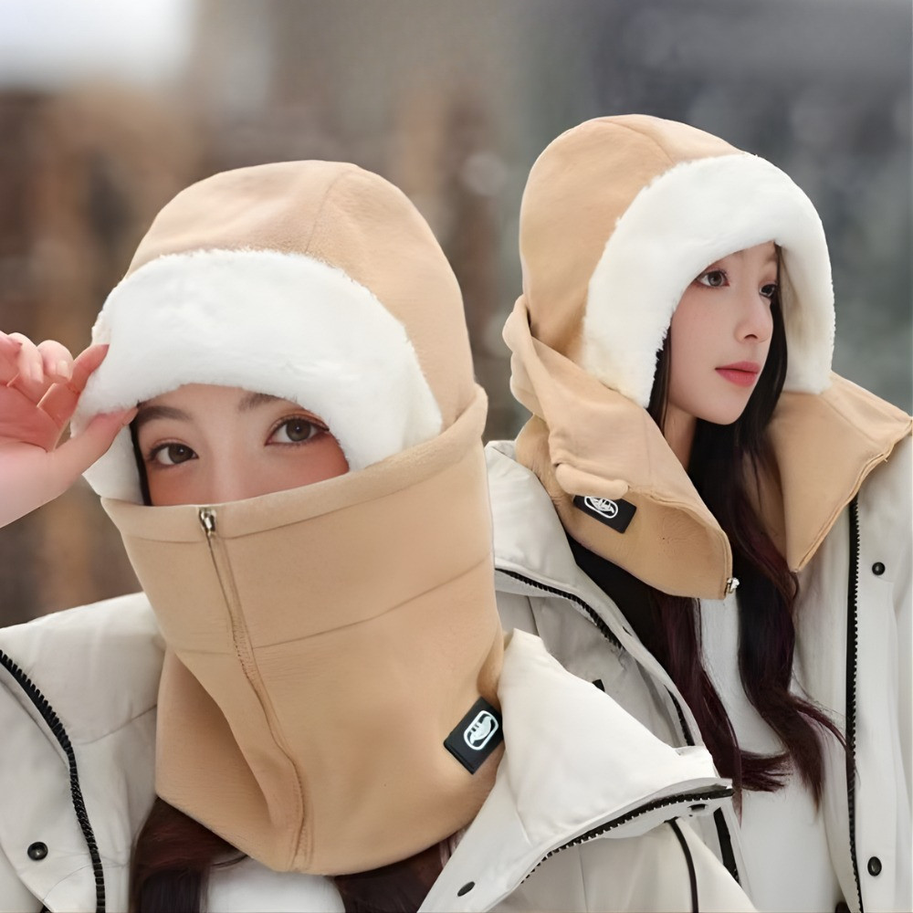 Mũ Lông Cừu Giữ Ấm Mùa Đông DINO Siêu Mịn, Mũ Trùm Đầu Che Kín Cổ, Giữ Ấm Toàn Diện, Nam Nữ