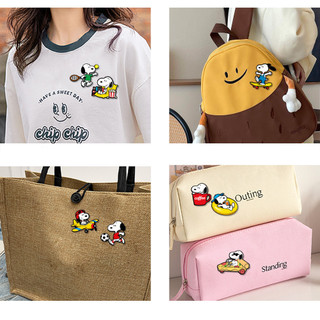 8 Cái / bộ Hoạt Hình Snoopy Chó Kim Loại Trang Trí Thổ Cẩm Hợp Kim Dễ Thương Pin Chống chói Khóa Huy Hiệu
