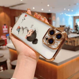 Ốp Điện Thoại Cô Gái Tức Giận Cho Huawei P60 P50 P40 P30 Pro P30 Lite Nova 14 13 12 11 11i 4e Mạ Điện Chống Rơi Bảo Vệ Trong Suốt