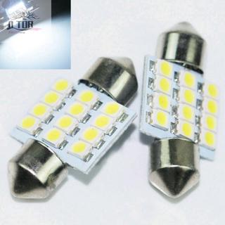 Biển Số Đèn LED Xenon Trắng 12-SMD Bóng Đèn Mái Vòm Xe Festoon 2 Chiếc