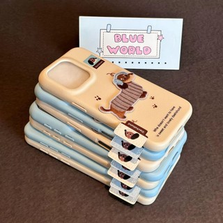 Phim Hoạt Hình Dễ Thương Thêu Dachshund Trắng Mềm Da PU Ốp Lưng Điện Thoại iPhone 17Promax 17Pro 16Promax 11 12 13 14 15 Pro Max 15Plus Chống Sốc Nữ Điện Thoại Di Động