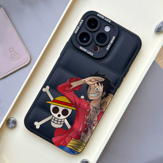 Ốp điện thoại nhân vật Anime Luffy cho iPhone 17 / 17Air / 16E / 15 Plus / 14 / 13 / 12 / 11 / Pro Max. Chống sốc rơi. Hộp đựng túi khí kiểu áo khoác silicon lỏng che phủ toàn diện
