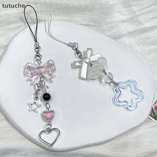 Tutu 1 Hạt Dễ Thương Handmade Cô Gái Ngọt Ngào Móc Khóa Cho IP 11 Camera Y2K Tình Yêu Ngôi Sao Năm Cánh Điện Thoại Quyến Rũ Mặt Dây Chuyền VN