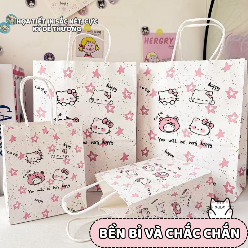 Túi Giấy Mini Hello Kitty – Túi Giấy Đựng Quà Sinh Nhật, Quà Tặng Ngày Lễ Dễ Thương Cho Bạn Nữ