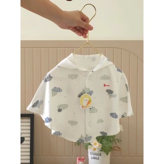Áo choàng sơ sinh chống nắng Bunnybaby chất thun cotton cho bé 6-12M