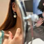 Thời Trang Hàn Quốc Phong Cách Mới Dài Zircon Hoa Ánh Sáng Ngọc Trai Sang Trọng Tua Rua Bông Tai Bán Buôn
