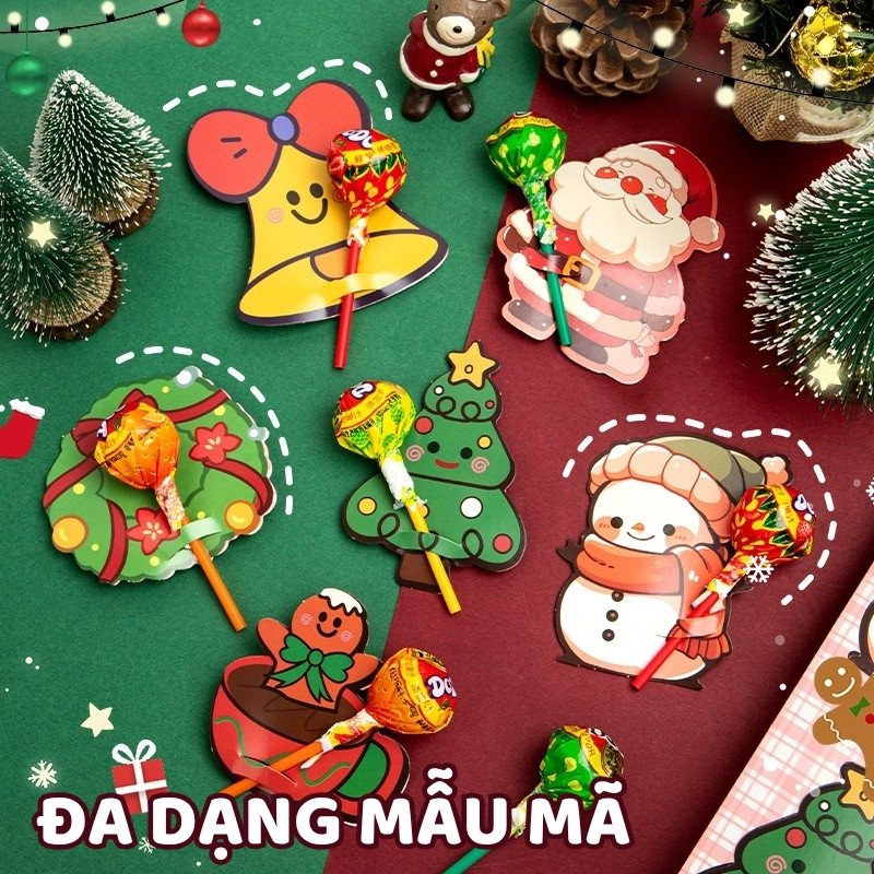 Thẻ Cài Kẹo Mút Giáng Sinh Cho Bé – Combo Đồ Trang Trí Noel Ngày Lễ Siêu Xinh Làm Quà Tặng Cho Bé