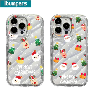 Ốp Điện Thoại Ibumpers Họa Tiết Giáng Sinh Dễ Thương Trong Suốt Mềm Cao Cấp Chống Sốc Cho iPhone 11 12 13 14 15 16 17 Pro Max IP 7 8 Plus Iphon X XS XR Xs Max