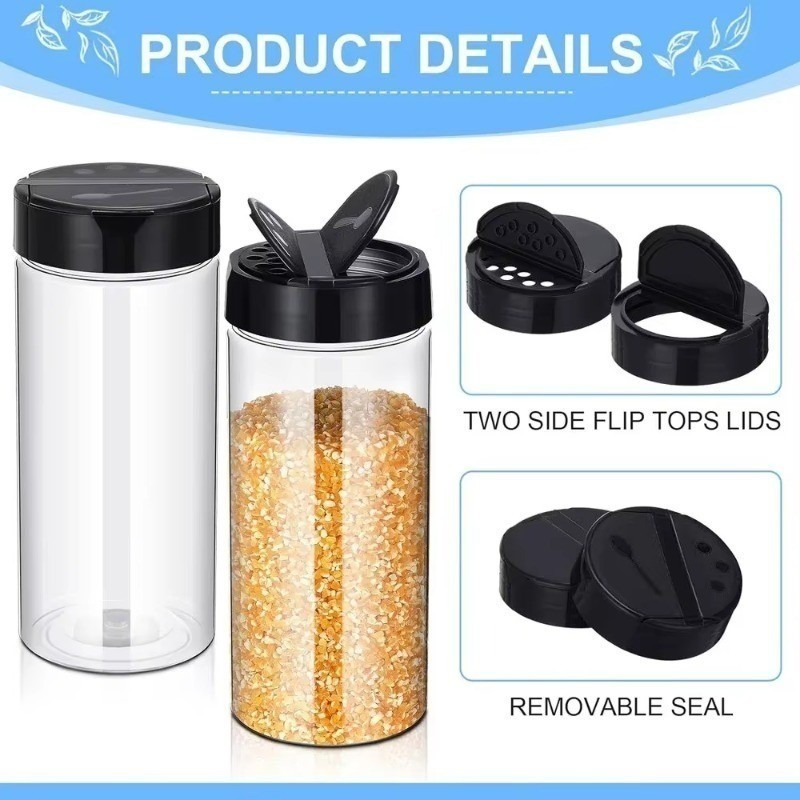 3 / 6 / 9 Chiếc Nhà Bếp Trong Suốt Chai Gia Vị / Nhựa BBQ Gia Vị Muối Tiêu Bình Lắc