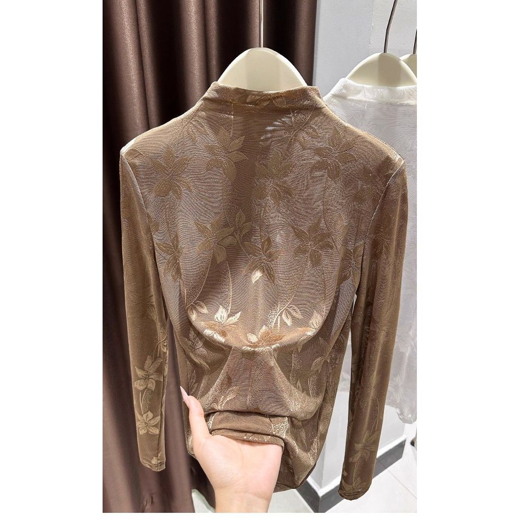 Milyfashion Áo Blouse Phong Cách Ballet, Ren Hơi Trong Suốt, Đáy Ôm - Thích Hợp Mùa Thu