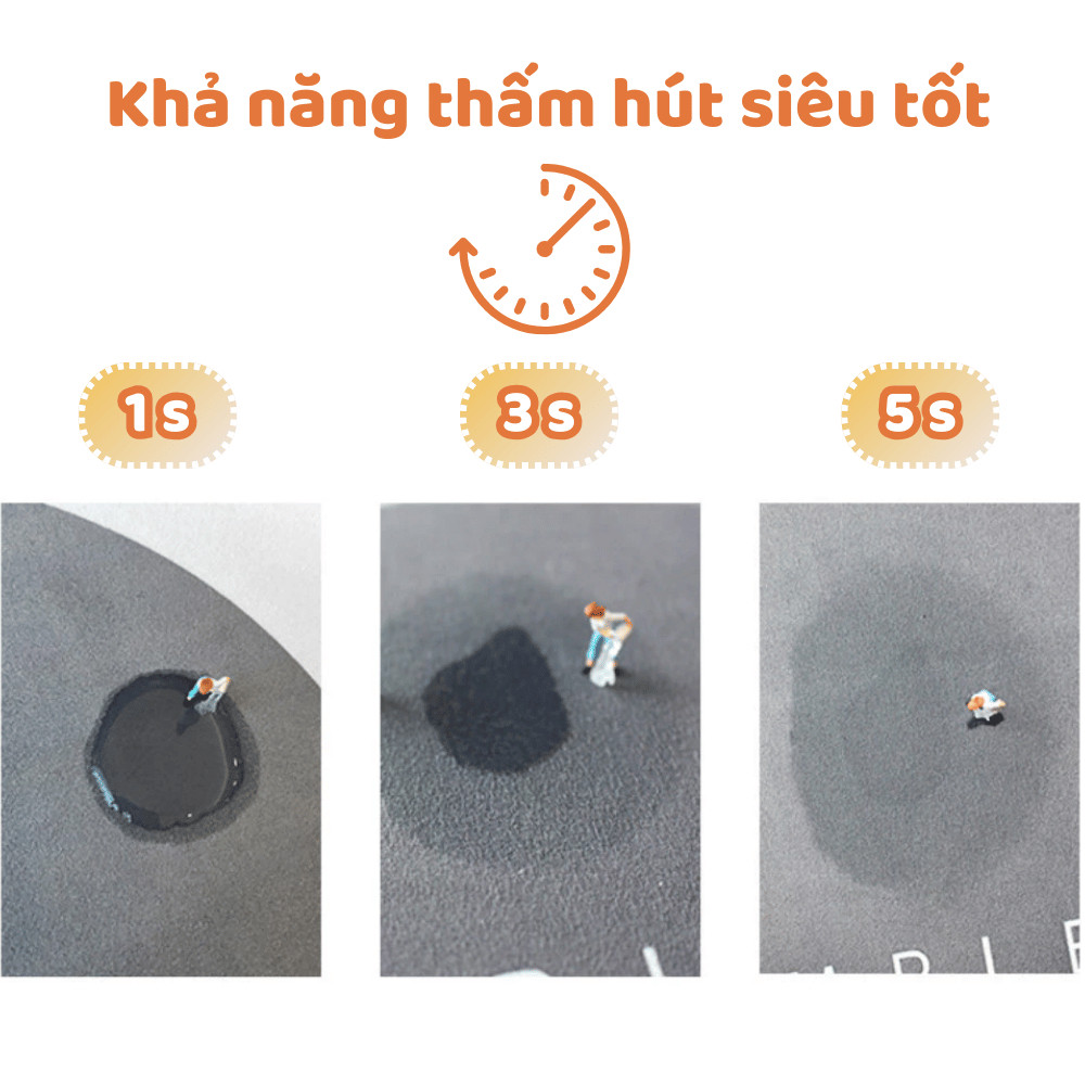 Thảm Thấm Hút Nước Bồn Rửa Bát Bô 3 Thảm Chất Liệu Bùn Tảo Nhanh Khô Lót Cao Su Chống Trượt