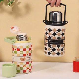 Bình Giữ Nhiệt Dạng Phích Inox 316 1200ml & 800ml Kèm Dây Đeo Thiết Kế Hiện Đại Vỏ Sáng Bóng Hạn Chế Han Gi Dễ Vệ Sinh