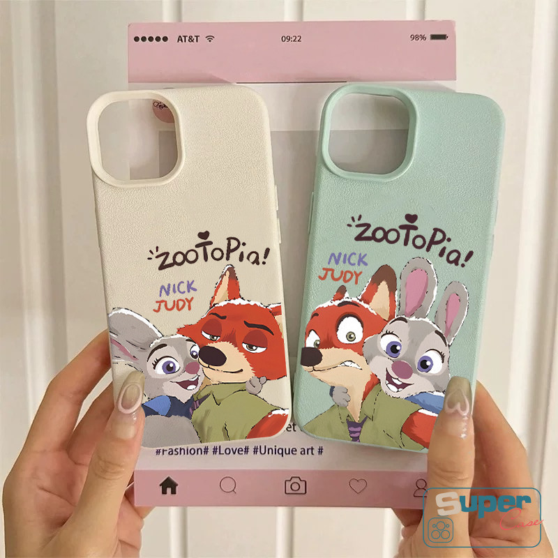 Ốp Lưng Tương Thích Cho IPhone 16 11 17 13 15 14 12 Pro Max 12 14 16 13 15 17 Pro 15 16 14 Plus XR X XS Max Hoạt Hình Dễ Thương Zootopia Fox Bunny Bìa Mềm