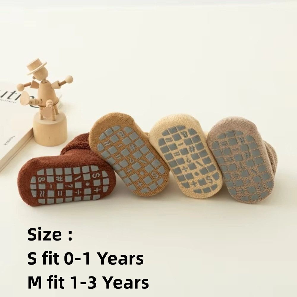 Tất len trẻ em TPKSFSF98, Tất trải sàn tuyết tròn 0-3 tuổi sang trọng, mùa đông dày nhung ấm áp lót màu trơn cho trẻ mới biết đi