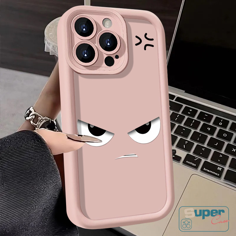 Ốp Lưng Tương Thích Cho IPhone 15 16 13 11 17 14 12 Pro Max 16 14 17 15 12 13 Pro 7Plus 6s 16 15 8 7 6 14 Plus XR XS X Max Air Thời Trang Hoạt Hình Ngộ nghĩnh Angry Emoji Thiên Thần Bao da mắt
