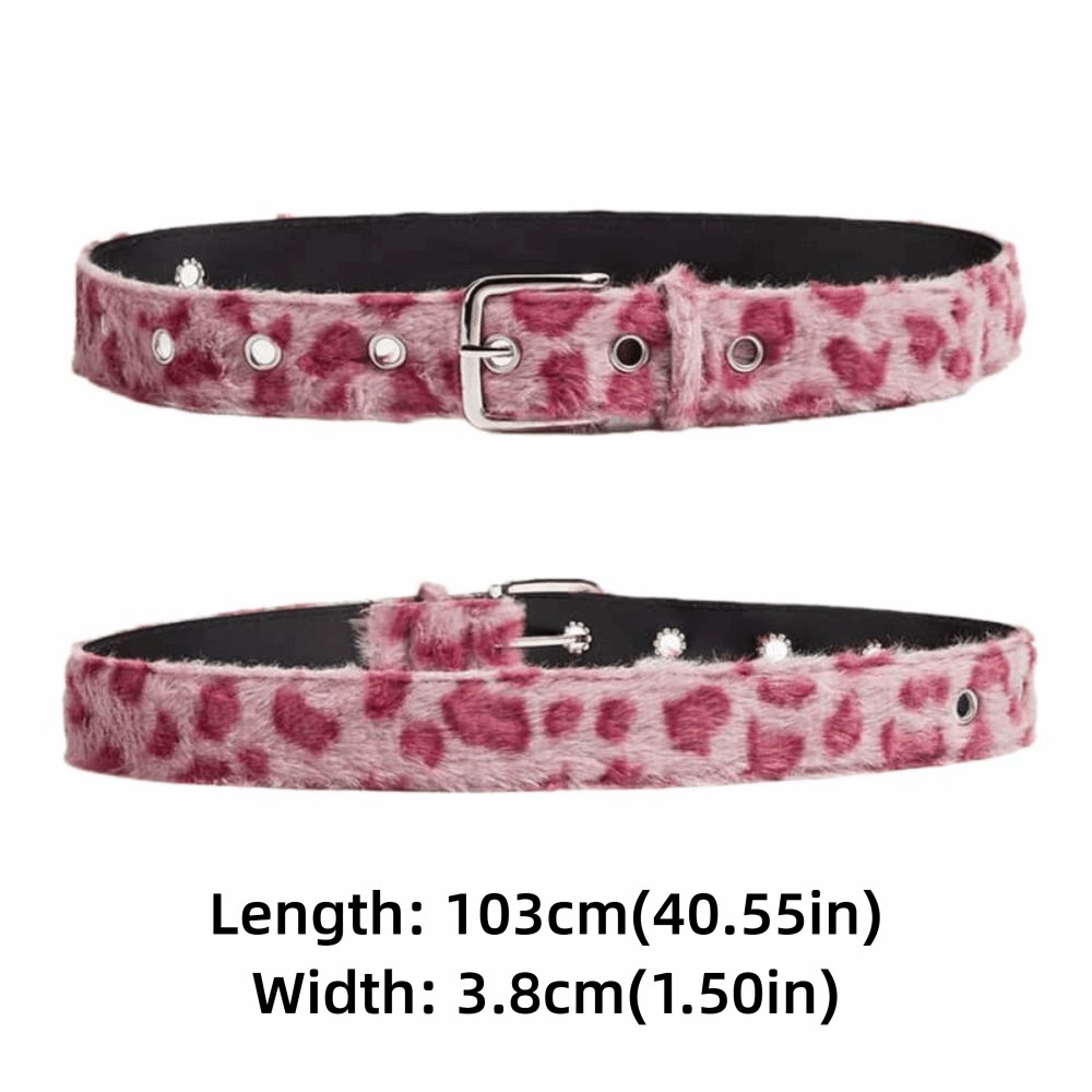 Thắt lưng nữ MONOSTYLE, Thắt lưng có thể điều chỉnh khóa chốt, Phụ kiện quần jean sang trọng in họa tiết da báo thời trang