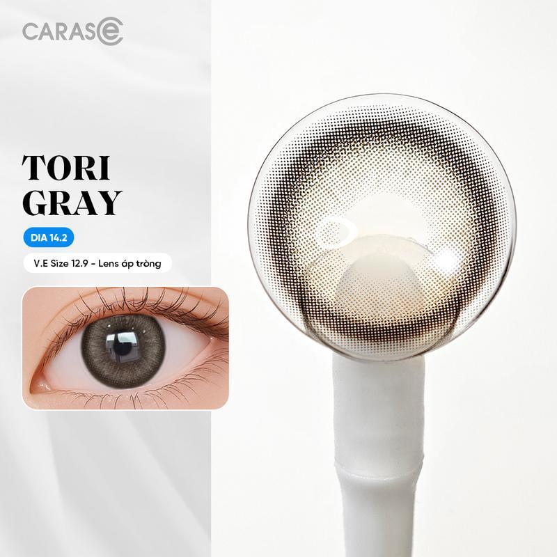 [1 chiếc] Kính áp tròng khoá ẩm 1 Ngày Màu Xám Tro Ánh Bạc CARASE, Lens cận TORI GRAY