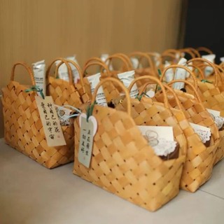 Giỏ dệt tay MEGOCE, Đồ lặt vặt sắp xếp Giỏ hoa cô dâu mộc mạc, Sắp xếp hoa cổ điển có tay cầm Phụ kiện DIY Giỏ hoa cưới Quà tặng