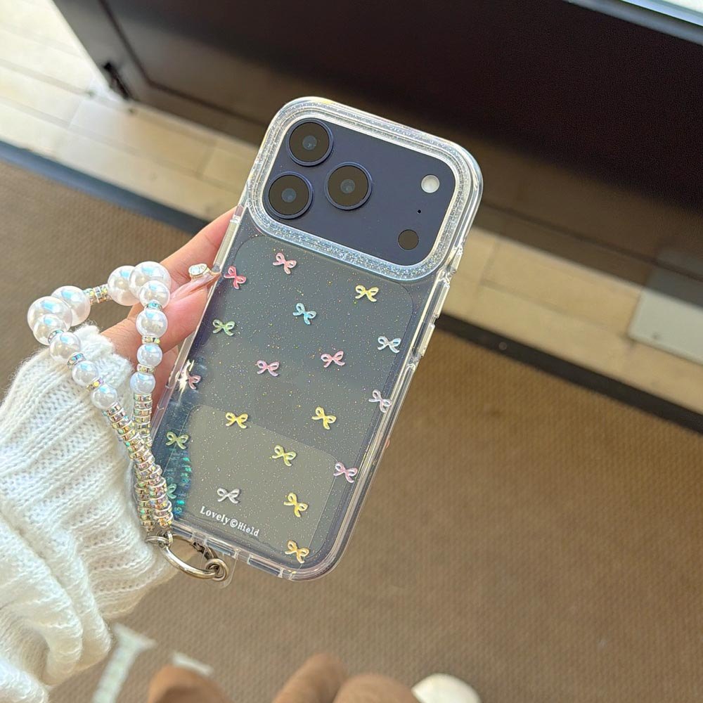 Ốp lưng cứng trong suốt Tương thích với iPhone 13 14 14Pro 14ProMax 15 15Pro 15ProMax 16 16Pro 16ProMax 17 17Pro 17ProMax Ốp họa tiết nơ đầy màu sắc