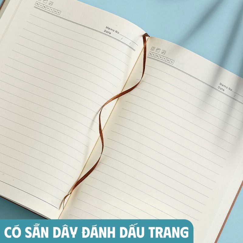 Sổ Tay Ghi Chép A5 Bìa Da PU Cao Cấp – Sổ Nhật Ký Kẻ Ngang 200 Trang Làm Quà Tặng Sang Trọng
