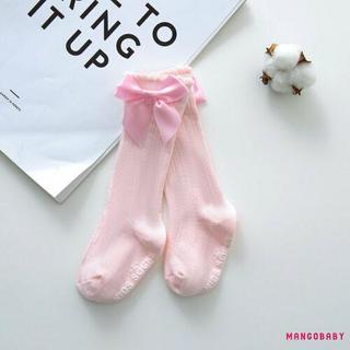 MG-Girls 'Ống Tất Màu Nơ In Chữ Thời Trang Thoáng Khí Ấm Áp Vớ