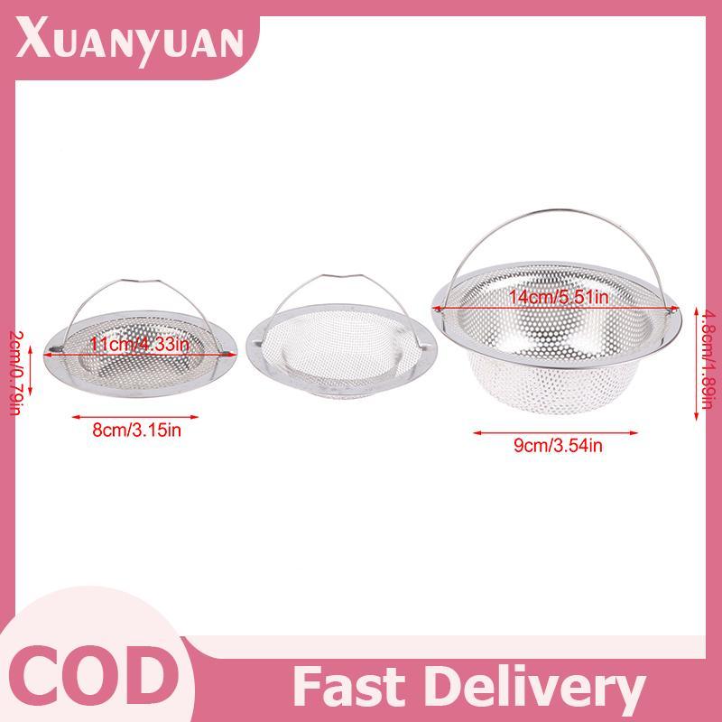 XUAN 3 Kích Cỡ Bộ Lọc Bồn Rửa Inox 304 Có Tay Cầm Lọc Hoặc 30 Bộ Lọc Bồn Rửa Dùng Một Lần Lưới Thực Phẩm Nhà Bếp Tóc Srceen Thoát Nước VN