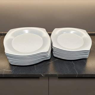 Đĩa Phíp Vuông Màu Xám Nhựa Phíp Melamine, Đĩa Nhựa Quán Ăn Nhà Hàng - Trường An VN