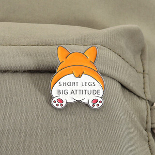 Huy hiệu corgi dễ thương làm bằng kim loại có pin sạc, thiết kế ngắn legs lớn attitude - Quà tặng độc đáo dành cho bạn bè