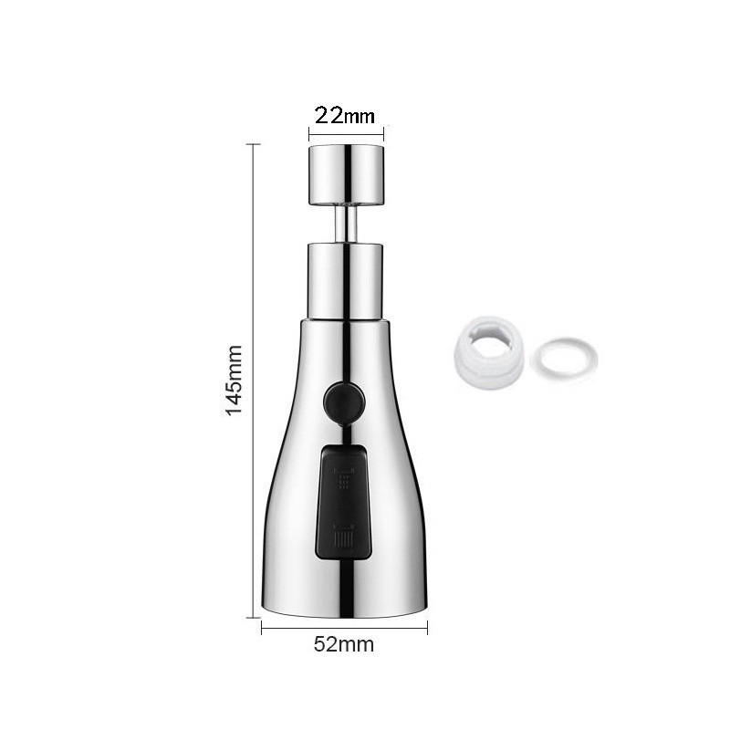 Đầu vòi nước tăng áp rửa bát xoay 360 MẪU MỚI có 3 chế độ tiện dụng