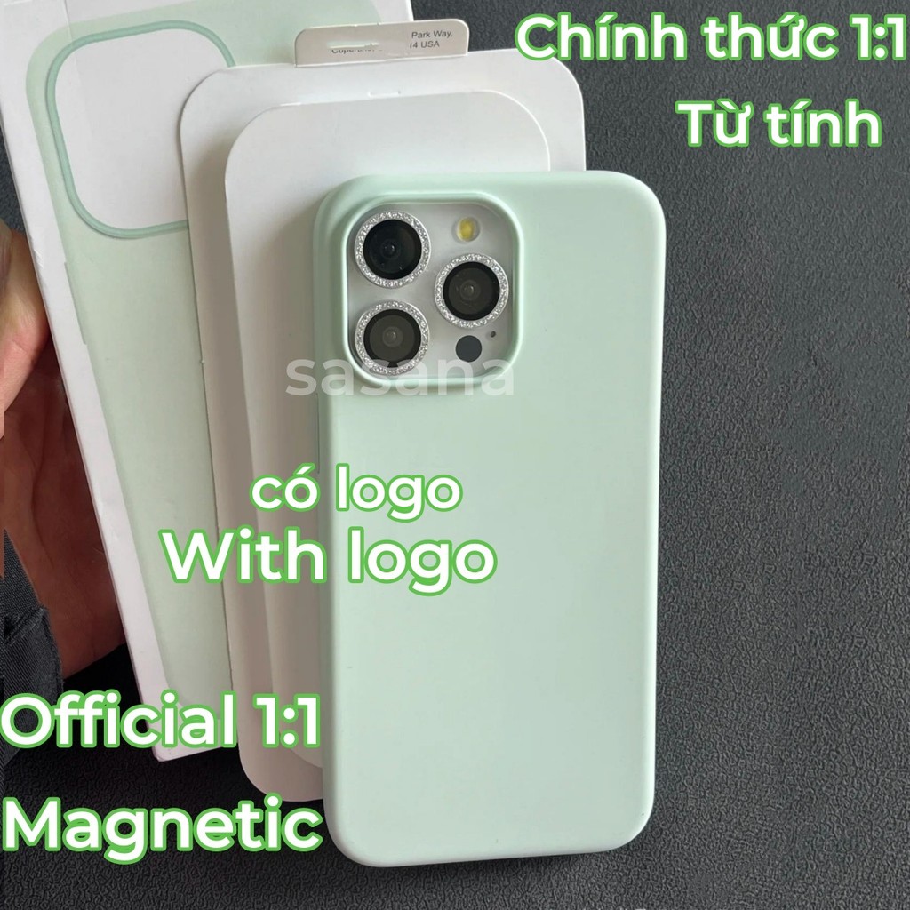 (Chính thức 1: 1) Silicon lỏng từ tính cho iphone 16 / 15 / Pro / Pro Max / Plus / ốp điện thoại Hoạt hình bật lênEquipped