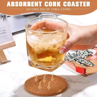 5 / 10 / 20 / 30 Thảm Cốc Gỗ Tự Nhiên Tròn - Đế Lót Ly Nút Chai Chịu Nhiệt Chống Trơn Trượt DIY Cho Trà Cà Phê