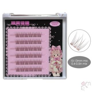 Không Keo Lông Mi Giả Cá Nhân Màu Nâu Lông Cạnh Phong Cách 10-13mm Hỗn Hợp Chiều Dài C Uốn Cong Để Mặc Tự Nhiên Hàng Ngày