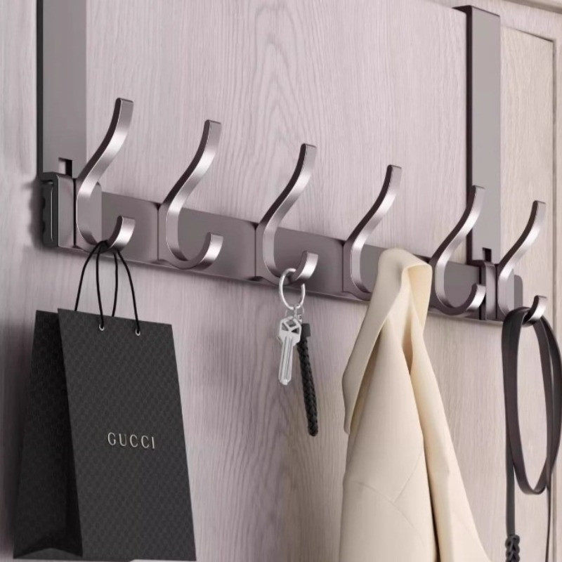 Thanh Móc Treo Sau Cửa Nhôm Chống Gỉ – Không Cần Khoan, Treo Quần Áo Tiện Lợi Tiết Kiệm Không Gian