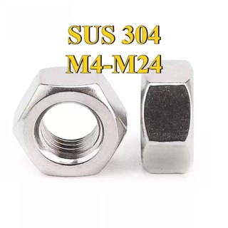 (Sợi mịn bằng thép không gỉ 304, đai ốc lục giác răng nhỏ, đai ốc ren mịn M4M5M6M8M10M12 ~ M24