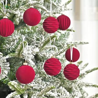 ⭐GROUS⭐Burgundy Christmas Ornaments Festive Decorative Display Luxurious Holiday Decor