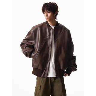 Áo khoác da nam ESEA retro, phong cách xe máy, thiết kế unisex
