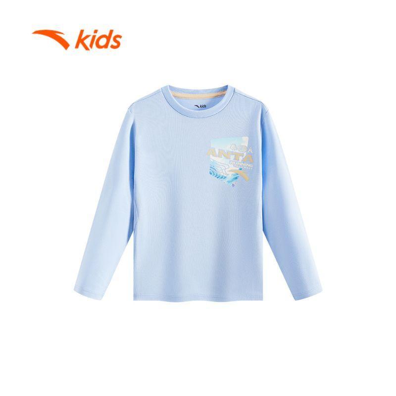 ANTA KIDS Áo Thun Dài Tay Bé Trai Ls Tee Running 3524C9403. Thoải Mái, Thoáng Khí. Bảo Hành Chính hãng ANTA Kids