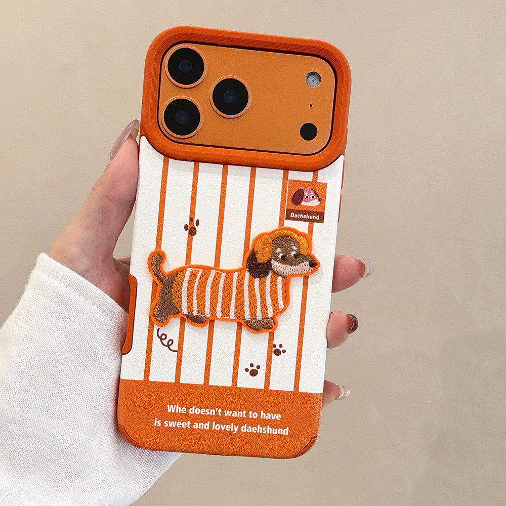 Thêu Chó Ngôi Sao Ngắn Dài Đeo Ngang Dây Điện Thoại Cho iPhone 17 Pro Max 16 15 14 13 12 Vỏ Bảo Vệ Chống Sốc