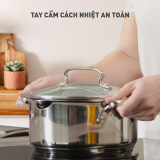 Bộ 5 nồi Inox cao cấp Tefal Duetto Plus G719SA55 (quánh 16cm, nồi hầm 18/20/24 cm, nồi luộc gà 22cm) | BH 24 tháng