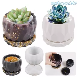 Khuôn nhựa DIY để tạo hoa mọng nước và khuôn đựng bút cho sân vườn