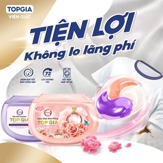 Viên giặt xả TopGia, hương hoa hồng và lavender, giặt sạch, tiết kiệm,an toàn cho bé Topgia Store1