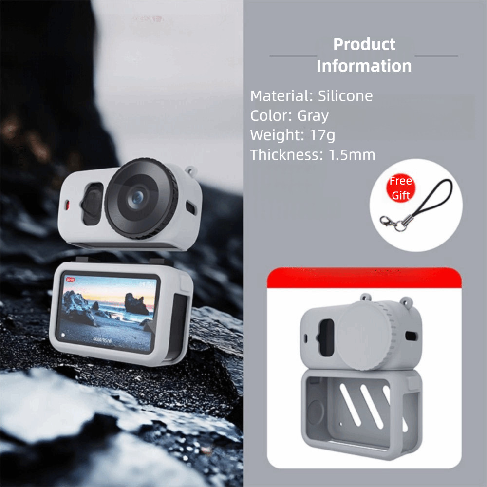 SAIA 3 Cái / bộ Bảo Vệ, Nắp Ống Kính Silicon Mềm, Chống Trầy Xước Có Dây Bảo Vệ Toàn Diện Vỏ Thân Máy Ảnh Cho DJI Osmo Nano Phụ Kiện