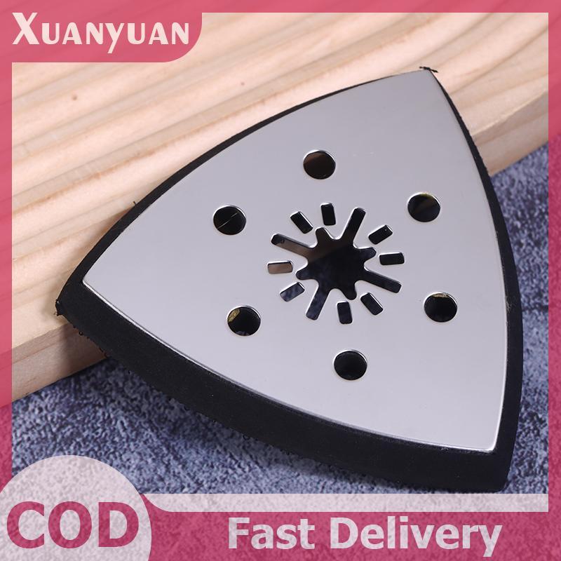 XUAN 90mm Tấm chà nhám hình tam giác 6 lỗ Phát hành nhanh Lưỡi cưa cát hình tam giác đa năng để đánh bóng chế biến gỗ Mài chà nhám VN