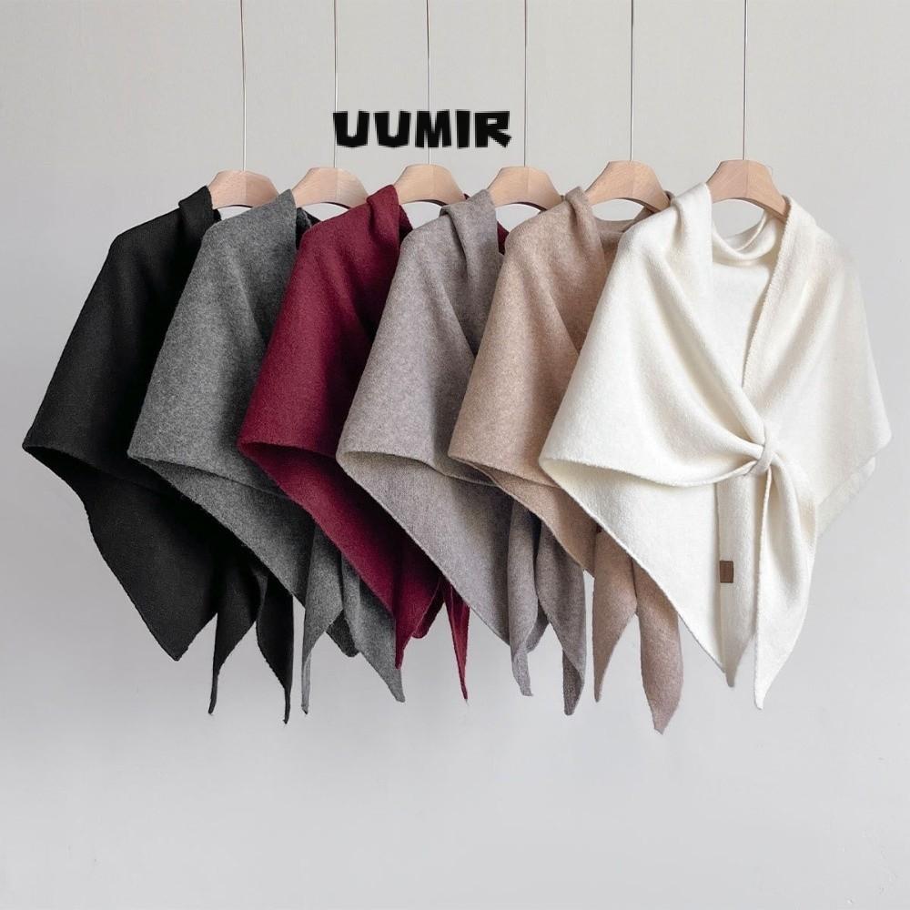 Khăn Quàng Tam Giác UUMIR - Dệt Kim Màu Trơn Mềm Mại, Ấm Áp Mùa Đông