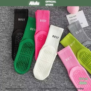 Set 7 Tất Tập Yoga thể thao Pilates Doit Màu Trơn Sọc Silicon Chống Trơn Trượt